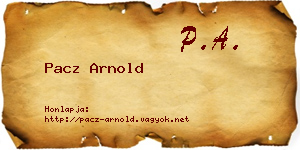 Pacz Arnold névjegykártya